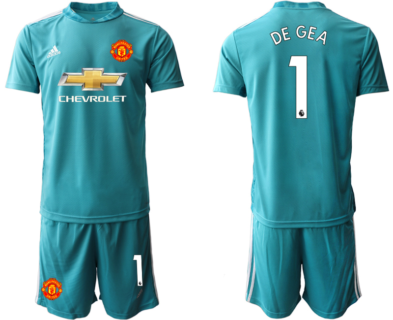 Men 2020-2021 club Manchester United blue goalkeeper #1 Soccer Jerseys->manchester united jersey->Soccer Club Jersey